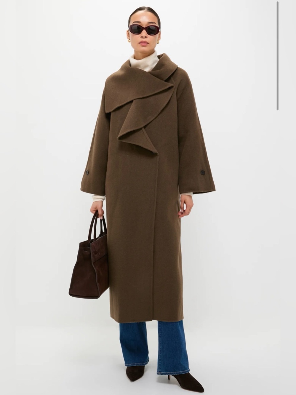 NEW STAUD Noah Wool Blend Coat Taupe Size Small